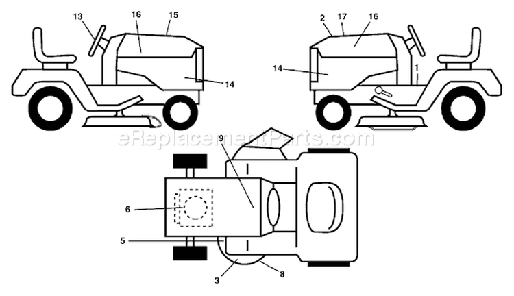 Page B Diagram and Parts List for 2448T GTH  96043000900 -2006-06 Husqvarna Lawn Tractor