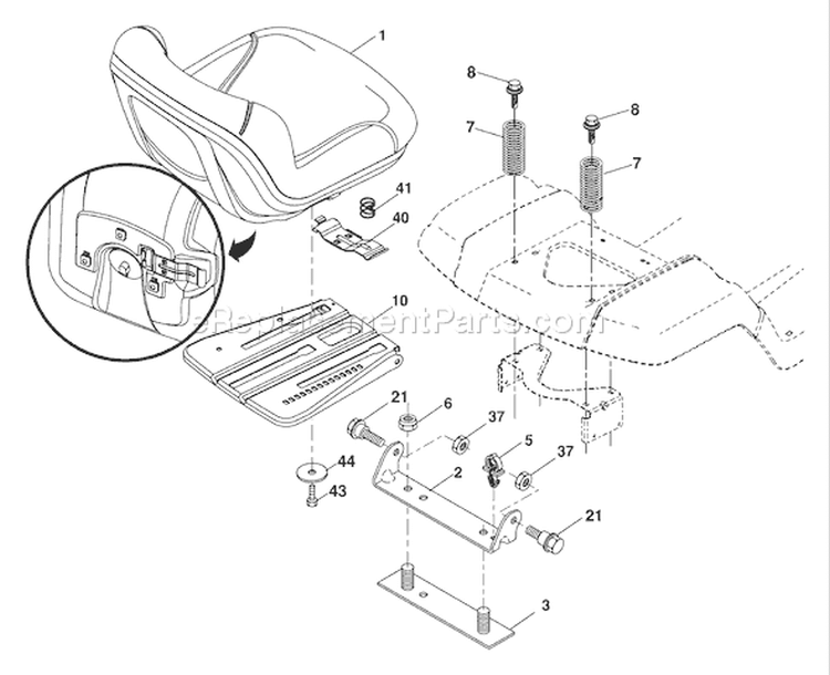 Page H Diagram and Parts List for 2454T GTH  96043002300 -2006-06 Husqvarna Lawn Tractor