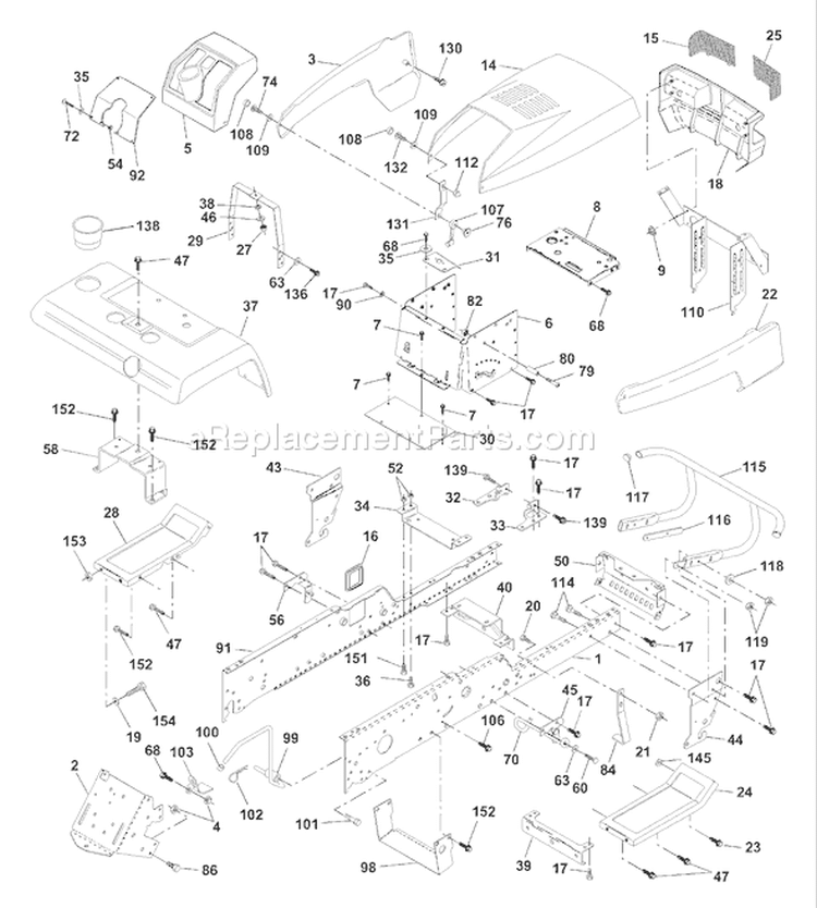 Page A Diagram and Parts List for 250 GTH  954140104B -2000-03 Husqvarna Lawn Tractor