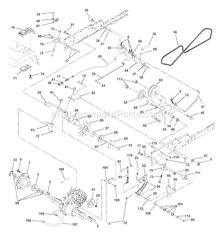 Page E Diagram and Parts List for 250 GTH  954140104B -2000-03 Husqvarna Lawn Tractor