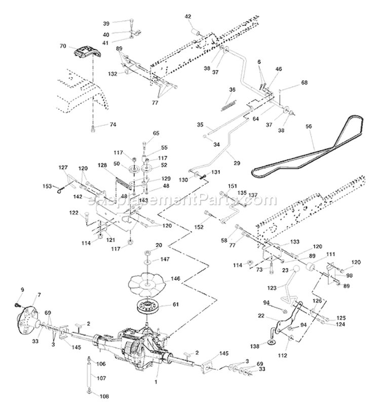 Page E Diagram and Parts List for 2548 GTH  LOGT25H48A -954572134 -2003-12 Husqvarna Lawn Tractor