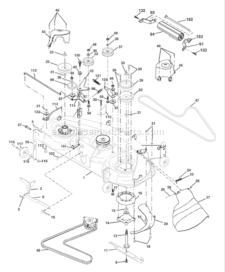 Page G Diagram and Parts List for 2548 GTH  LOGT25H48A -954572134 -2003-12 Husqvarna Lawn Tractor
