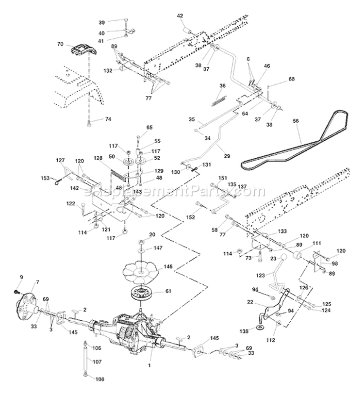 Page E Diagram and Parts List for 2548 GTH  LOGT25H48B -954572134 -2004-02 Husqvarna Lawn Tractor