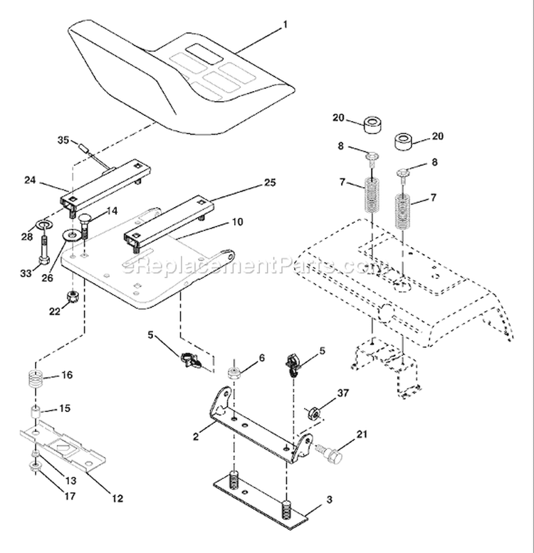 Page H Diagram and Parts List for 2548 GTH  LOGT25H48B -954572134 -2004-02 Husqvarna Lawn Tractor