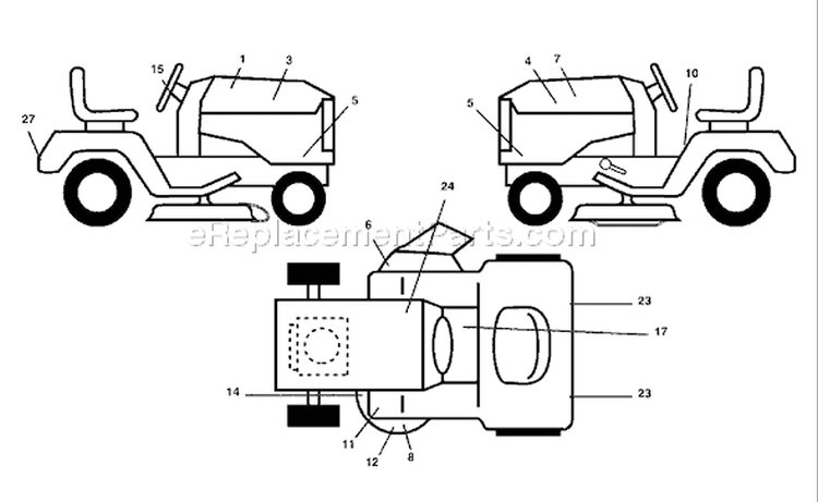 Page B Diagram and Parts List for 2548A GTH  954572004 -2004-05 Husqvarna Lawn Tractor