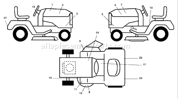 Page B Diagram and Parts List for 2548B GTH  954572004 -2004-02 Husqvarna Lawn Tractor