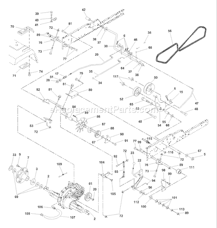 Page E Diagram and Parts List for 2550A GTH  954567109 -2001-01 Husqvarna Lawn Tractor