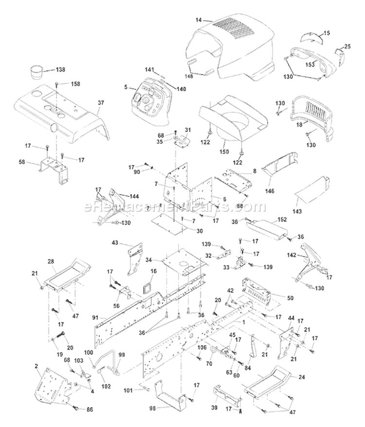 Page A Diagram and Parts List for 2550B GTH  954567109 -2001-02 Husqvarna Lawn Tractor