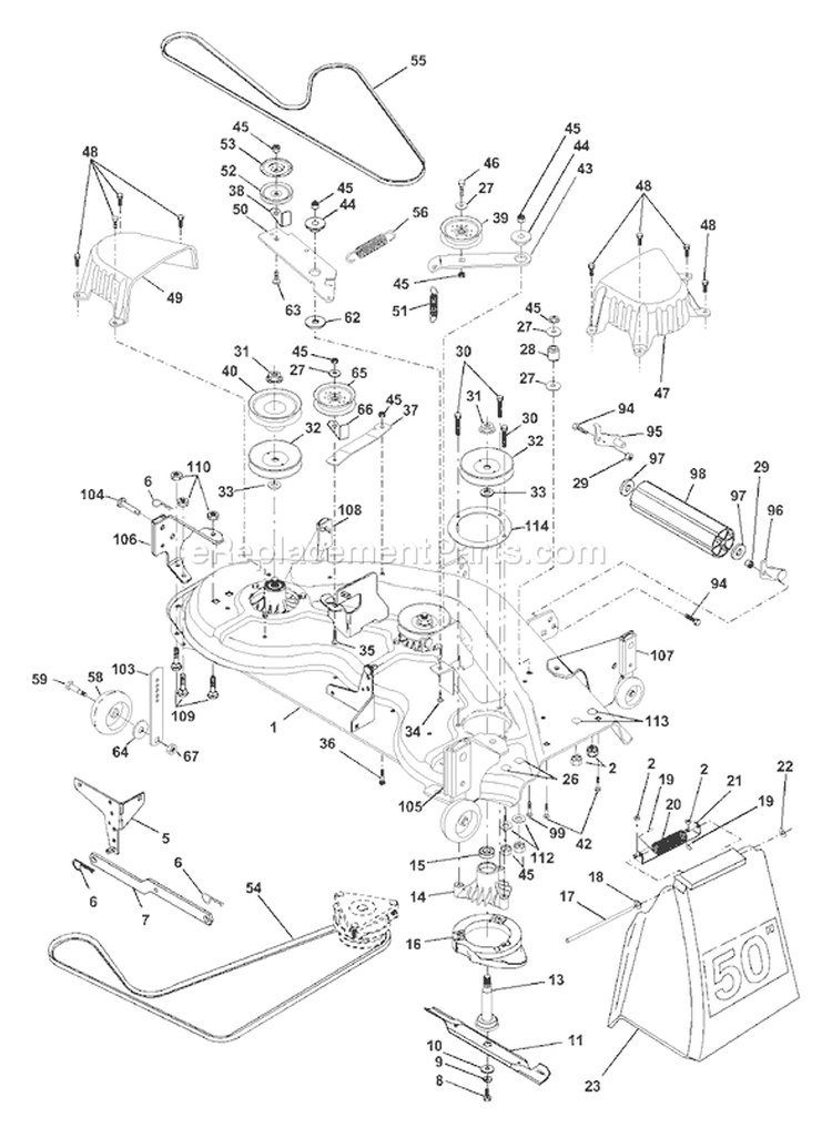 Page F Diagram and Parts List for 2250A GTH  954567093 -2000-11 Husqvarna Lawn Tractor