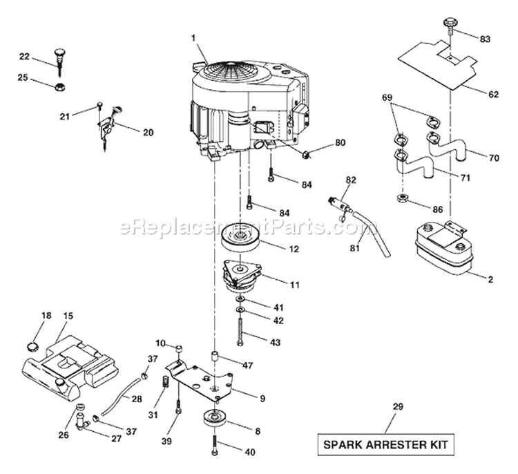 Page D Diagram and Parts List for 2554XPA GTH  954568427 -2004-08 Husqvarna Lawn Tractor