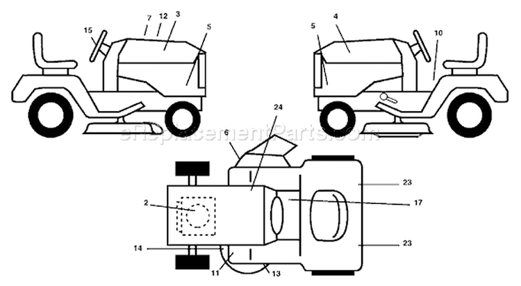 Page B Diagram and Parts List for 2554XPB GTH  954568427 -2004-08 Husqvarna Lawn Tractor
