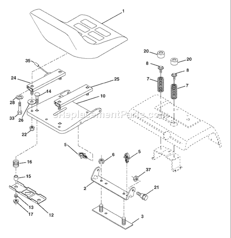 Page H Diagram and Parts List for 2554XPB GTH  954568427 -2004-08 Husqvarna Lawn Tractor