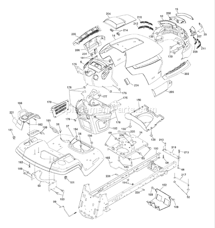 Page A Diagram and Parts List for 2648 GTH  96043003000 -2006-12 Husqvarna Lawn Tractor