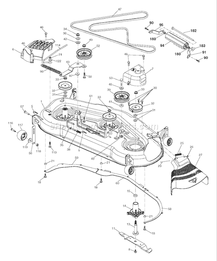 Page G Diagram and Parts List for 2654 GTH  96023000600 -2005-03 Husqvarna Lawn Tractor