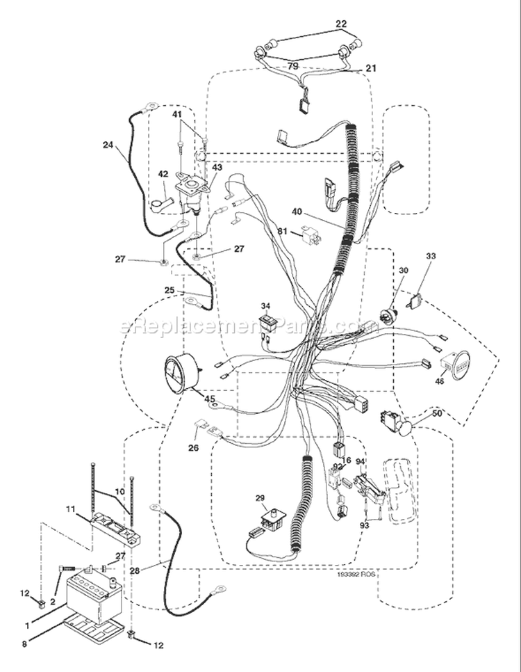 Page C Diagram and Parts List for 2654 GTH  96025000100 -2005-06 Husqvarna Lawn Tractor