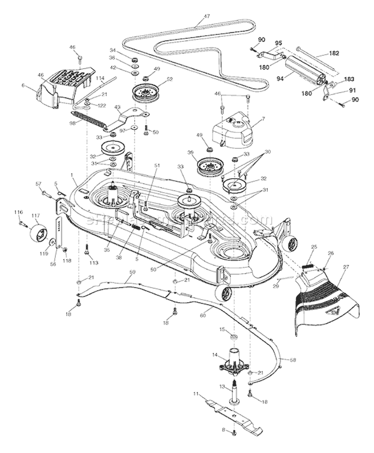 Page G Diagram and Parts List for 2654 GTH  96025000100 -2005-06 Husqvarna Lawn Tractor