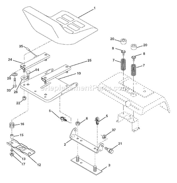Page H Diagram and Parts List for 2654 GTH  96025000100 -2005-06 Husqvarna Lawn Tractor