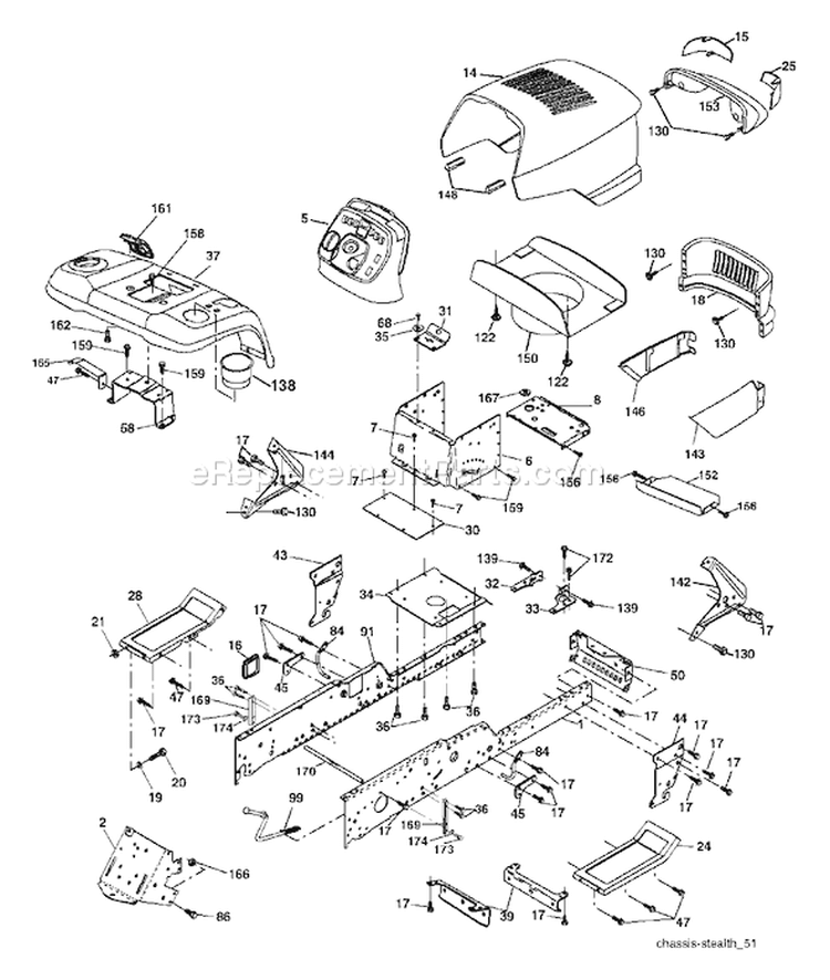 Page A Diagram and Parts List for 2654 GTH  96025000101 -2005-06 Husqvarna Lawn Tractor