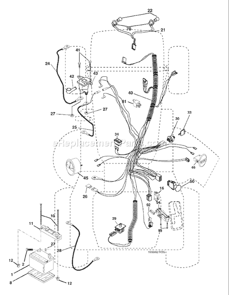 Page C Diagram and Parts List for 2654 GTH  96025000101 -2005-06 Husqvarna Lawn Tractor