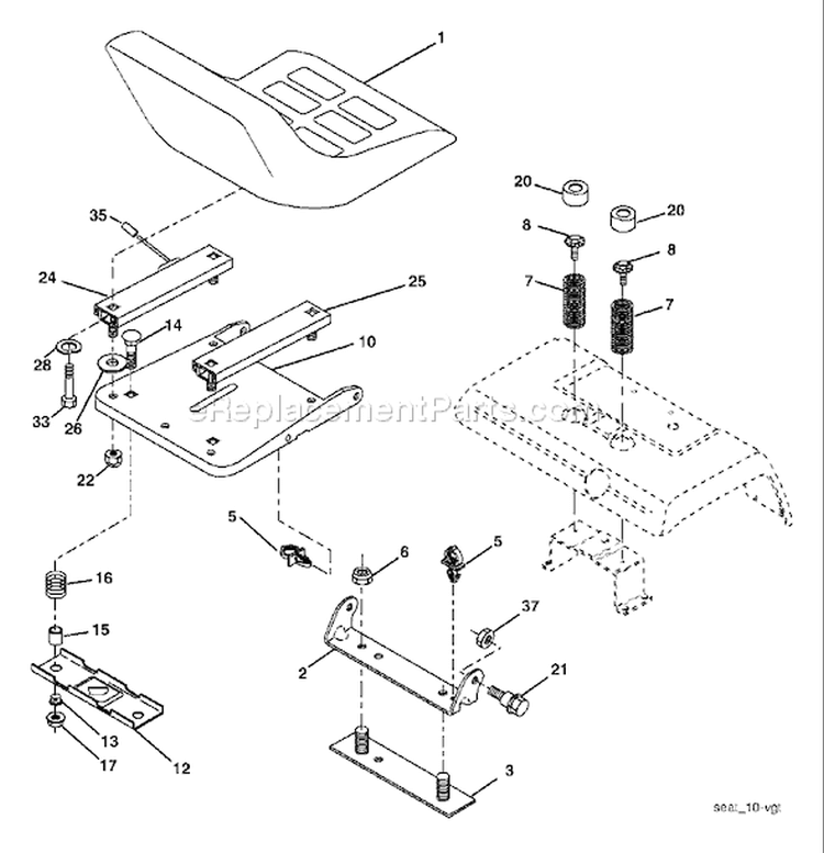 Page H Diagram and Parts List for 2654 GTH  96025000101 -2005-06 Husqvarna Lawn Tractor