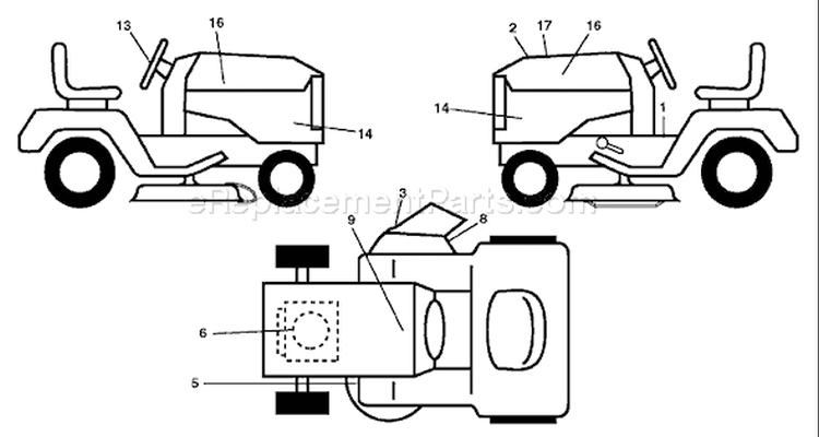 Page B Diagram and Parts List for 2654T GTH  96043001000 -2006-03 Husqvarna Lawn Tractor