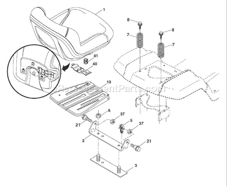 Page H Diagram and Parts List for 2654T GTH  96043001001 -2006-03 Husqvarna Lawn Tractor