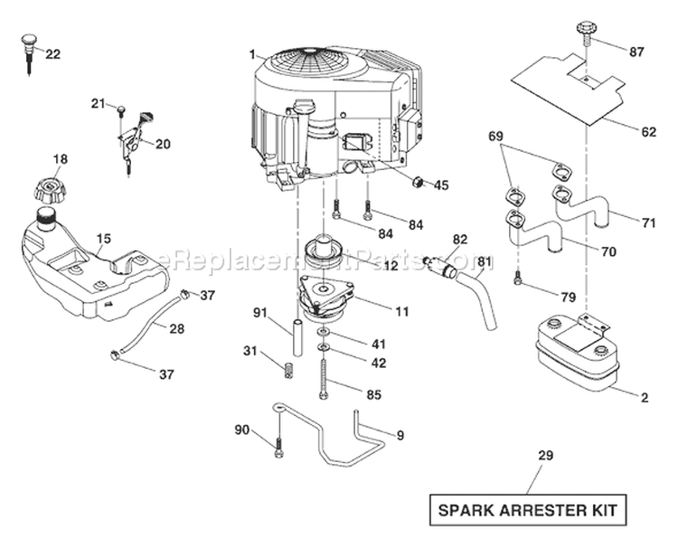 Page E Diagram and Parts List for 2654T GTH  96043001002 -2006-03 Husqvarna Lawn Tractor
