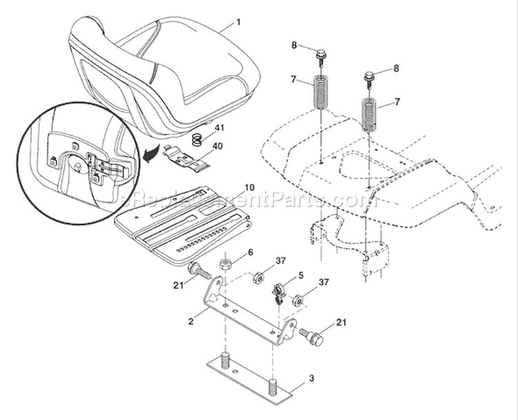 Page H Diagram and Parts List for 2654T GTH  96043001002 -2006-03 Husqvarna Lawn Tractor