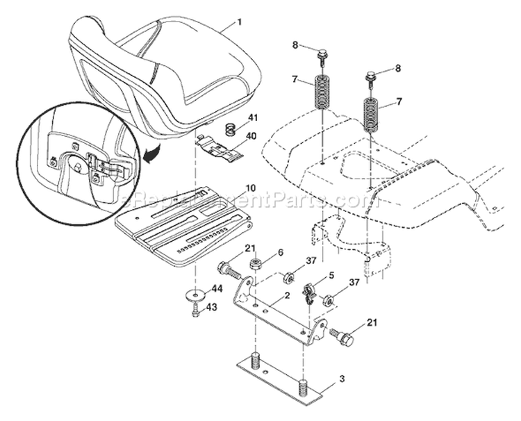 Page H Diagram and Parts List for 26K54 GTH  96043003100 -2006-11 Husqvarna Lawn Tractor