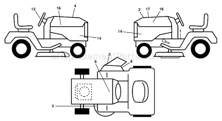 Page B Diagram and Parts List for 26K54T GTH  96043001100 -2006-03 Husqvarna Lawn Tractor