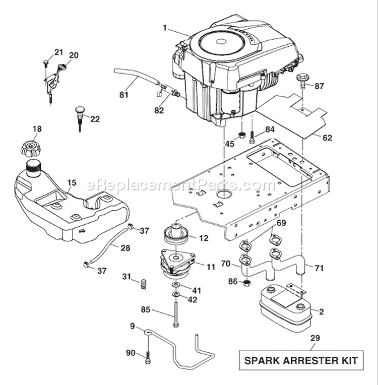Page E Diagram and Parts List for 26K54T GTH  96043001100 -2006-03 Husqvarna Lawn Tractor