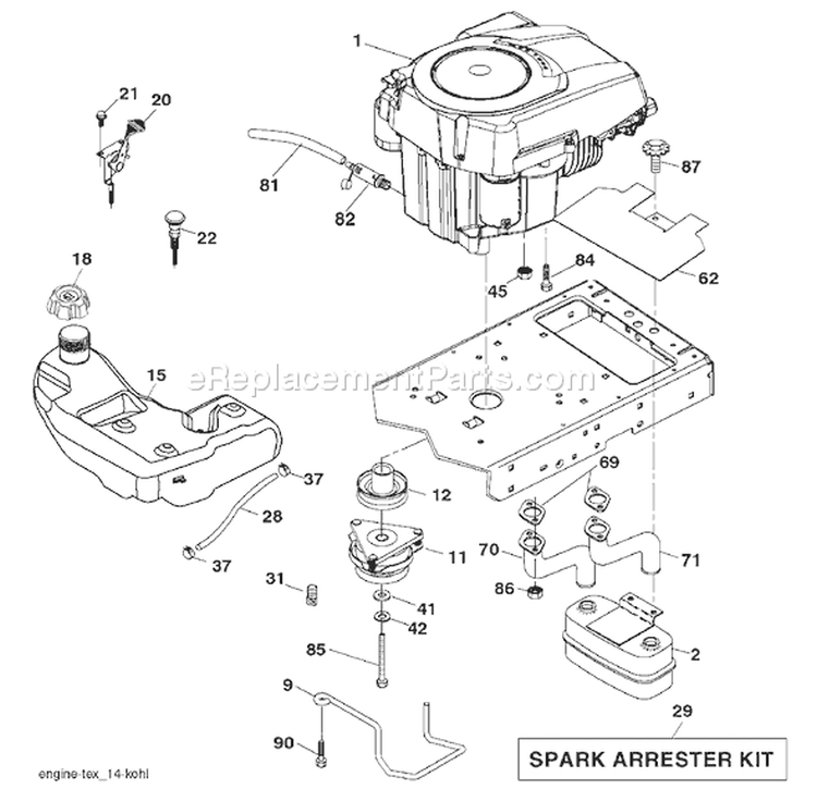 Page E Diagram and Parts List for 26K54T GTH  96043001101 -2006-03 Husqvarna Lawn Tractor