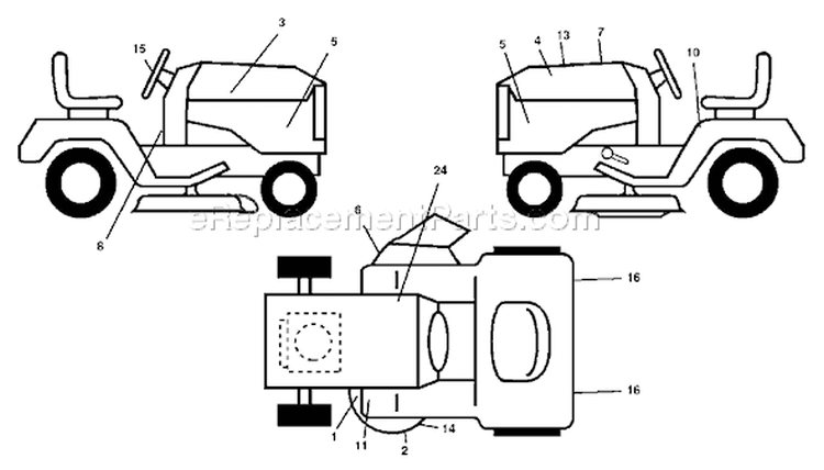 Page B Diagram and Parts List for 2754 GTH  96023000400 -2005-06 Husqvarna Lawn Tractor