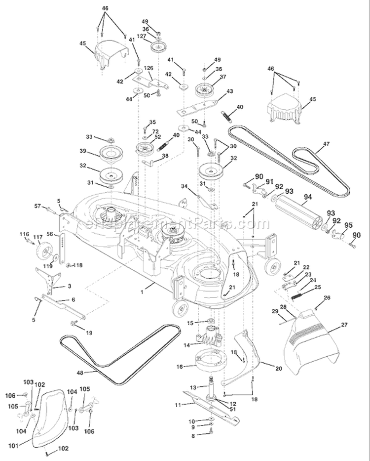 Page F Diagram and Parts List for 200 GTVH  954140016B -1999-03 Husqvarna Lawn Tractor