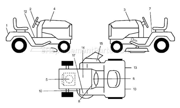Page B Diagram and Parts List for 205 GTVH  954140102A -1999-10 Husqvarna Lawn Tractor