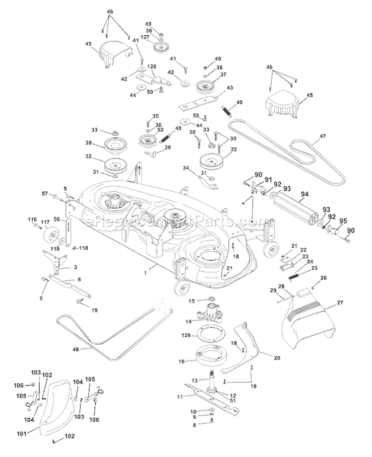 Page F Diagram and Parts List for 205 GTVH  954140102A -1999-10 Husqvarna Lawn Tractor