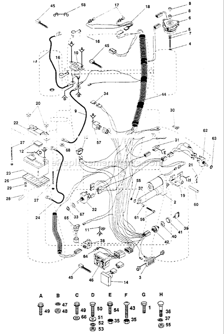 Page B Diagram and Parts List for GT180 GT 180 H1850C -954000372 -1992-08 Husqvarna Lawn Tractor