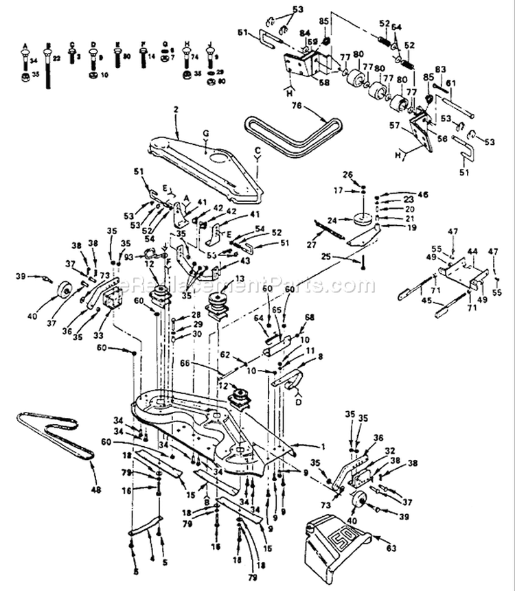 Page E Diagram and Parts List for GT180 GT 180 H1850C -954000372 -1992-08 Husqvarna Lawn Tractor