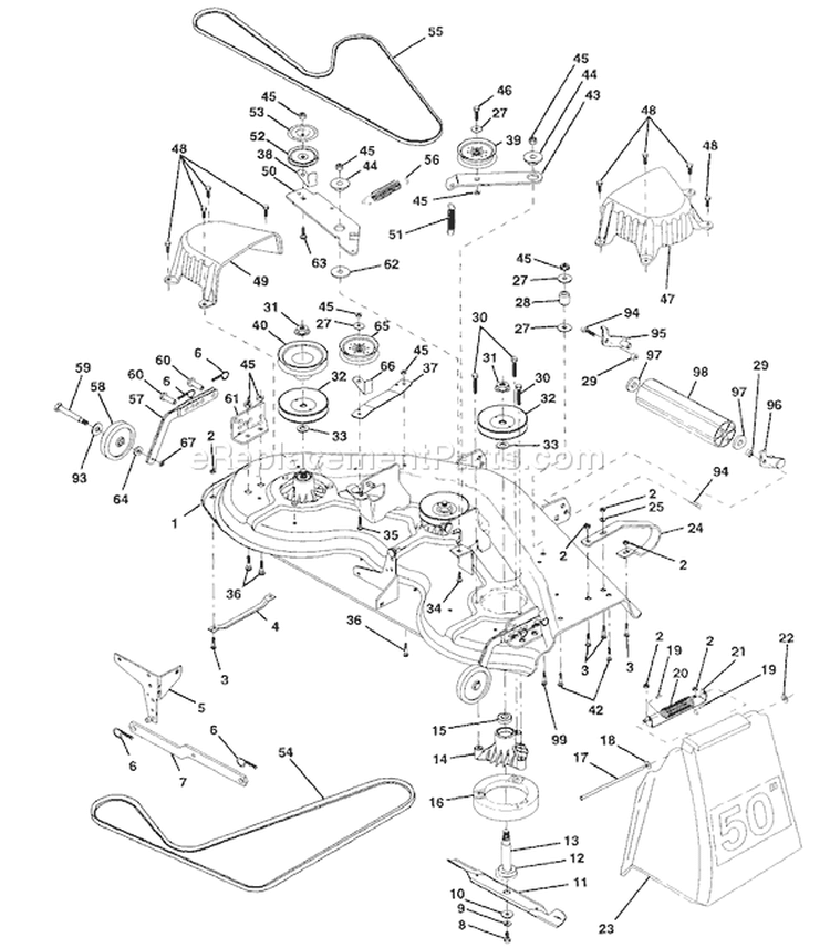 Page F Diagram and Parts List for GT200 GT 200 1994-07 Husqvarna Lawn Tractor