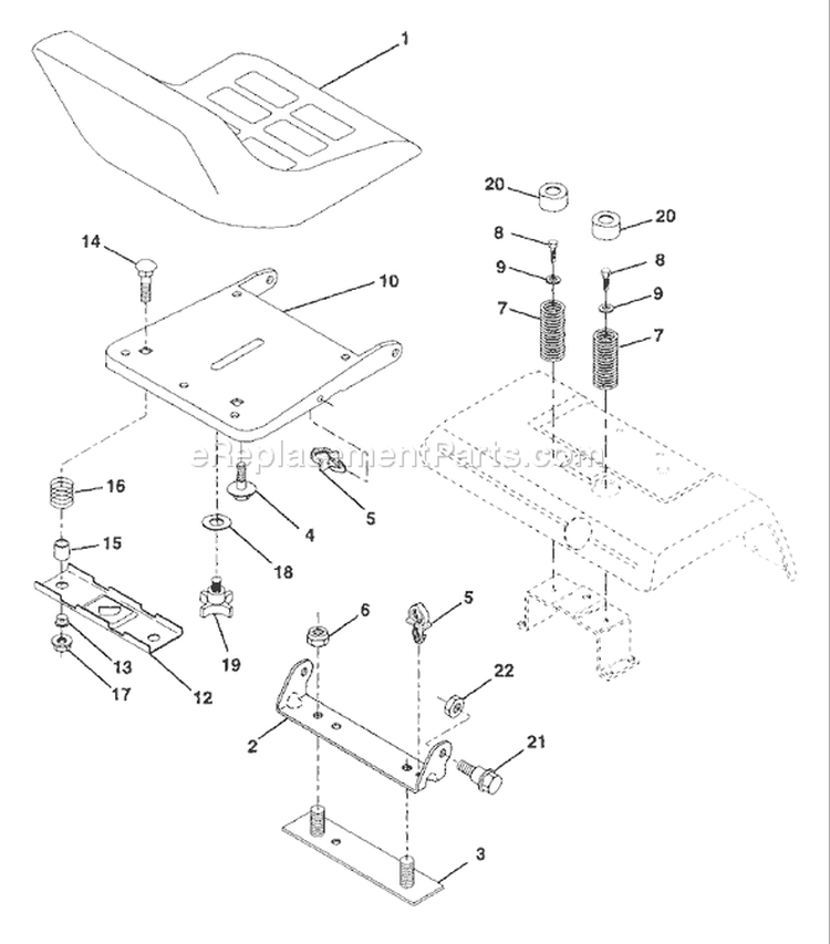 Page H Diagram and Parts List for GT200 GT 200 1995-06 Husqvarna Lawn Tractor