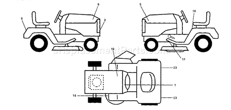 Page B Diagram and Parts List for GT200 GT 200 1995-08 Husqvarna Lawn Tractor