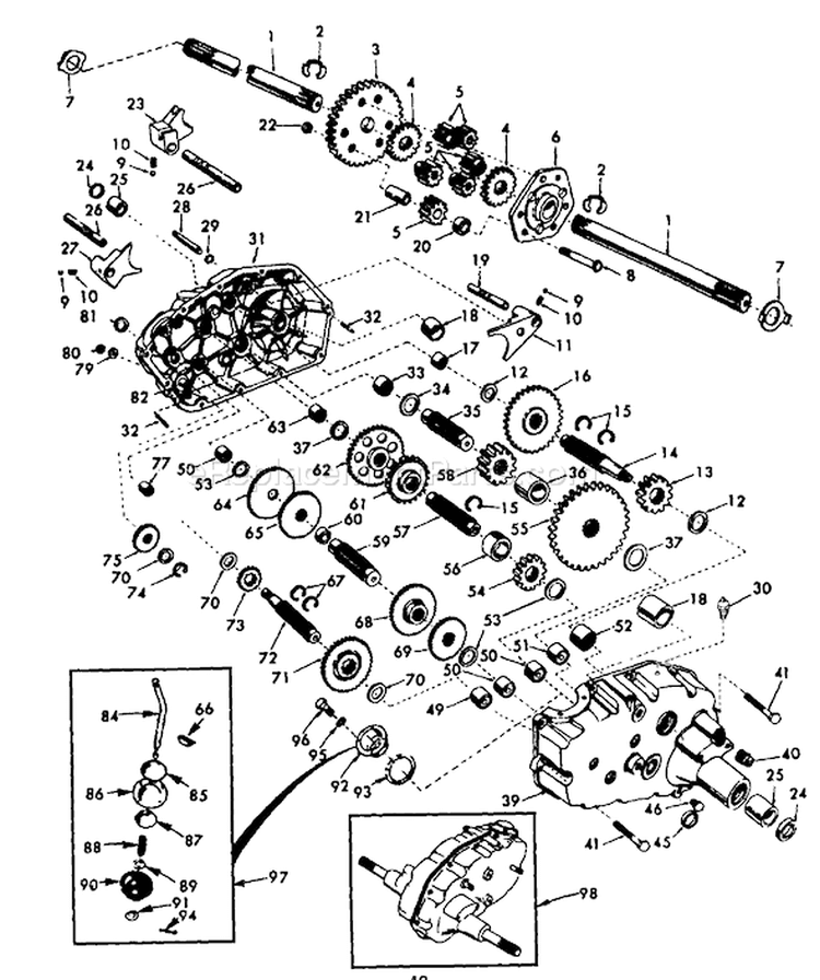 Page J Diagram and Parts List for GT200 GT 200 1997-12 Husqvarna Lawn Tractor