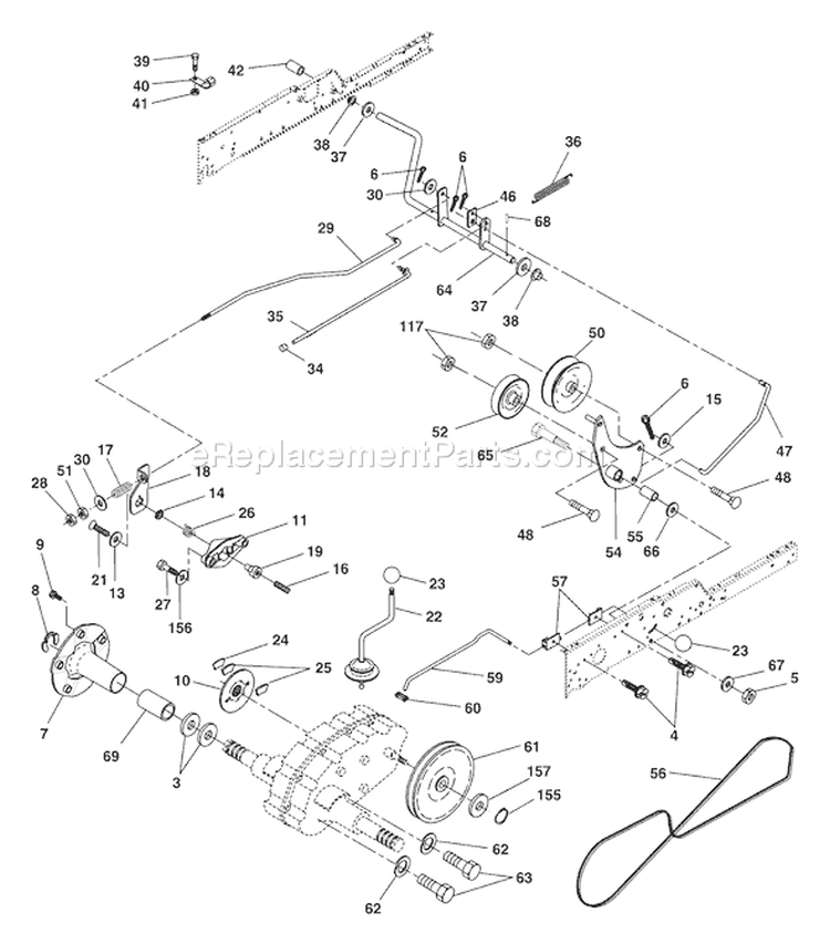 Page F Diagram and Parts List for GT2254 GT 2254 96023000500 -2005-05 Husqvarna Lawn Tractor