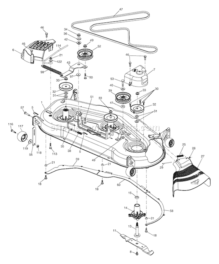 Page H Diagram and Parts List for GT2254 GT 2254 96023000500 -2005-05 Husqvarna Lawn Tractor