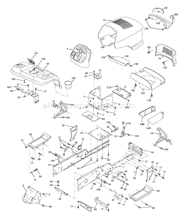 Page A Diagram and Parts List for GT2254 GT 2254 96025000200 -2005-05 Husqvarna Lawn Tractor