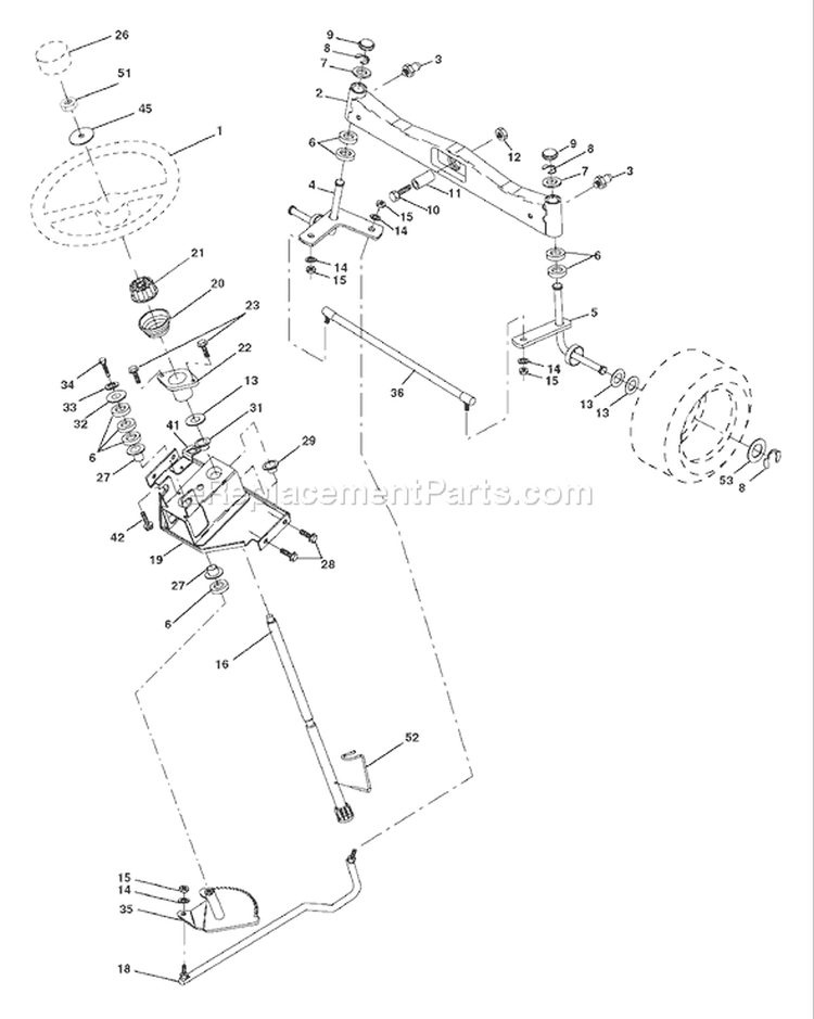 Page J Diagram and Parts List for GT2254 GT 2254 96025000200 -2005-05 Husqvarna Lawn Tractor