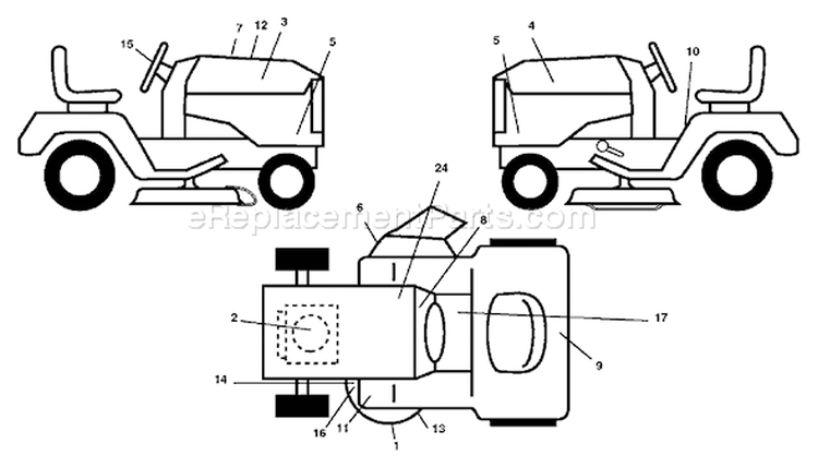 Page B Diagram and Parts List for GT2254 GT 2254 96025000200 -2005-05 Husqvarna Lawn Tractor