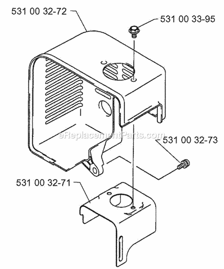 Heat Shield Diagram and Parts List for H140B 1997-10 Husqvarna Leaf Blower / Vacuum