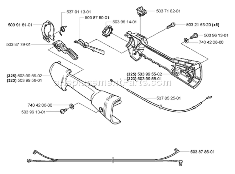 Page N Diagram and Parts List for 325 HE 3x 2005-02 Husqvarna Hedge Trimmer