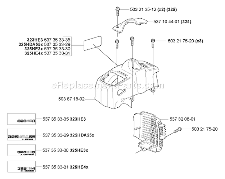 Page D Diagram and Parts List for HA850 HA 850 2005-10 Husqvarna Hedge Trimmer